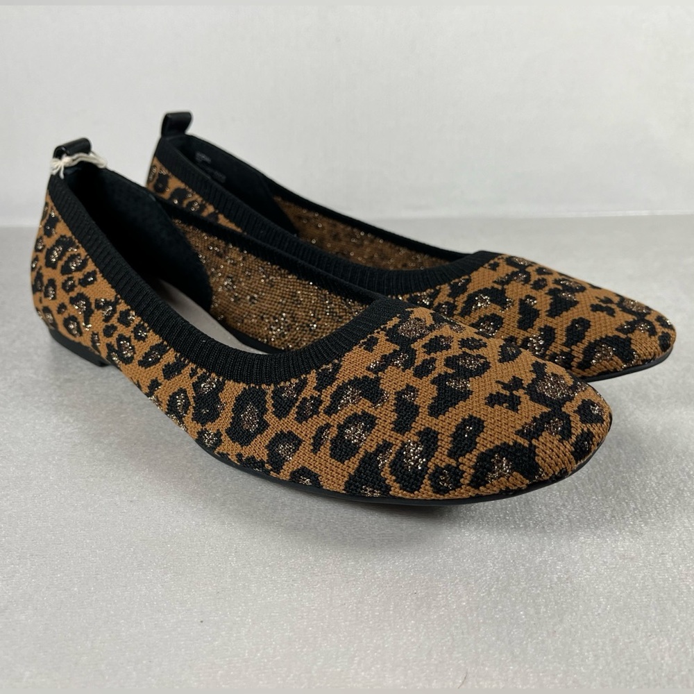 NWT SANCTUARY Women’s Social Leather Knit Slip on Leather Ballet Flat in Size 8M